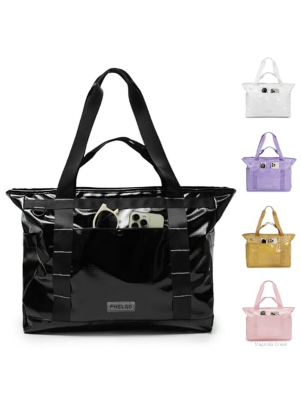 Glossy TPU Tote Bag 25L Laptop Work Travel Y2K Waterproof - Picture 1 of 6